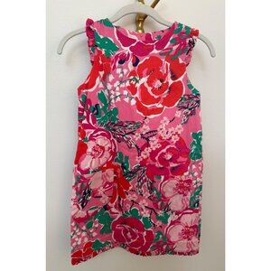 Lilly Pulitzer A Thing Called Love Shift Dress Girls Pink Floral Sleeveless Size